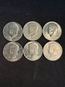 (6) 1976 Kennedy Half Dollar Coins (App. 1.2")