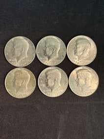 (6) 1976 Kennedy Half Dollar Coins (App. 1.2")