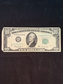 Series 1950D $10 Bill Notes 2.5"X6"