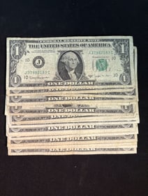(20) Series 1963B $1 Bill (First Year Bill Replacing Silver Certificates)