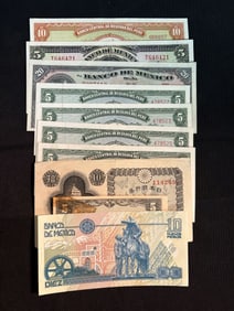 Collection of Foreign Bank Notes - Mexico, Peru and more (App. 5-6")