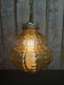 Vintage Amber Hanging Light 12"X18"