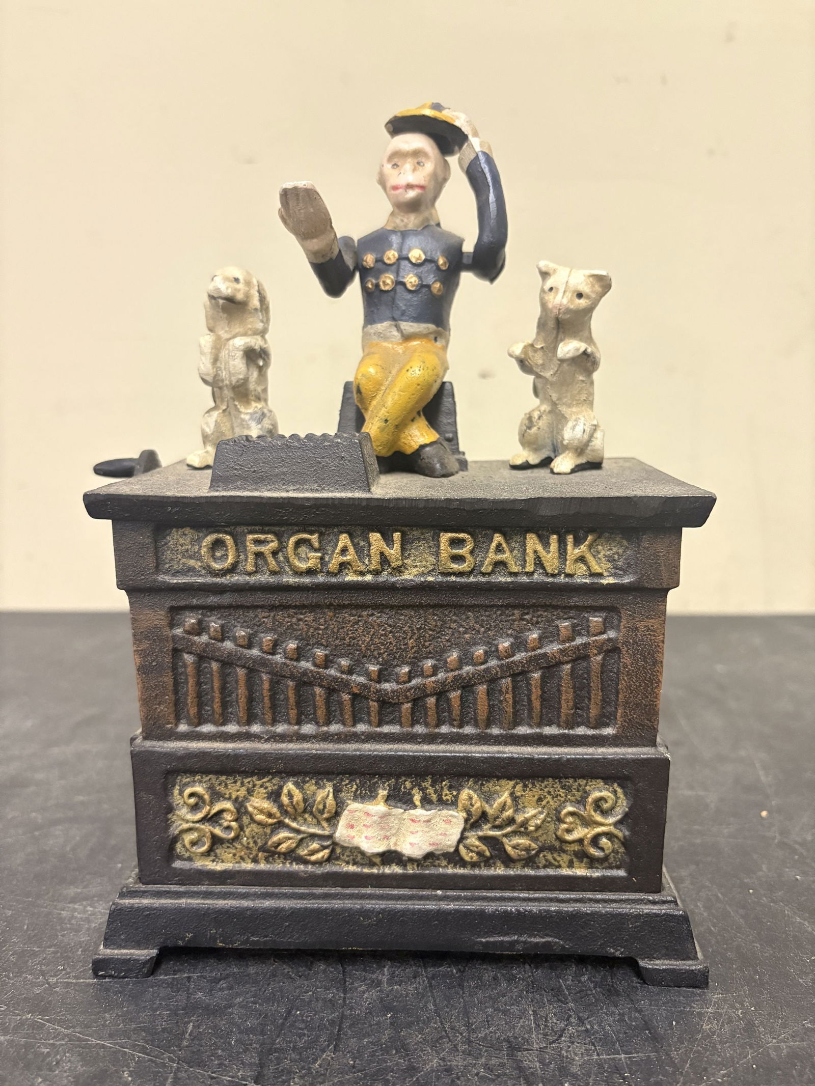 Kyser & Rex Cast Iron Mechanical "Organ Bank" - 6"x8.5": Kyser & Rex Cast Iron Mechanical "Organ Bank" - 6"x8.5"