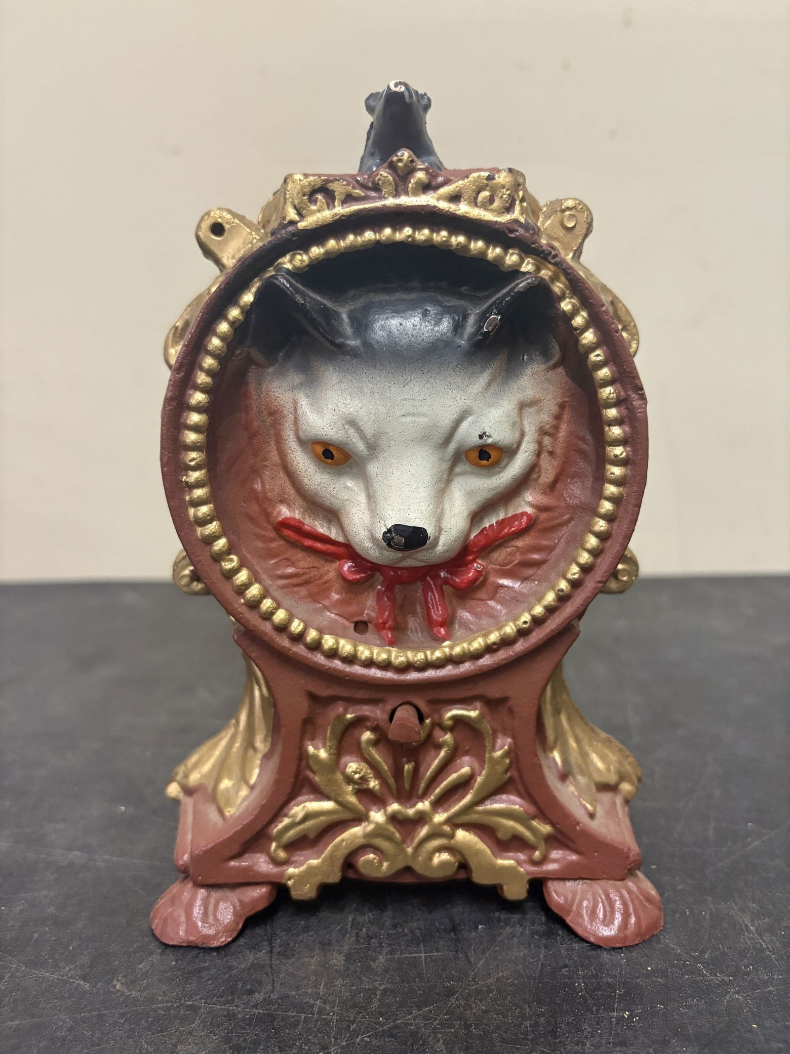 Cat and Mouse cast iron mechanical bank, originally manufactured by the J. & E. Stevens Company, (1 of 4)