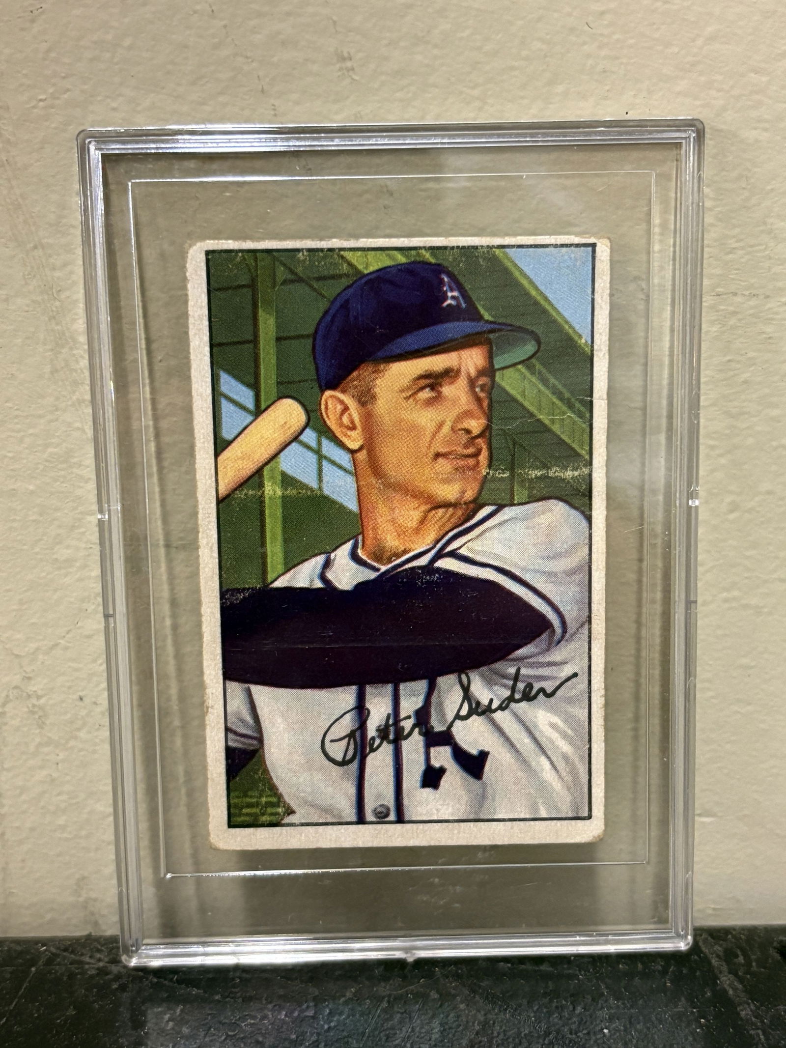 1952 Bowman #179 Pete Suder Baseball Card in Case - 4" (1 of 2)