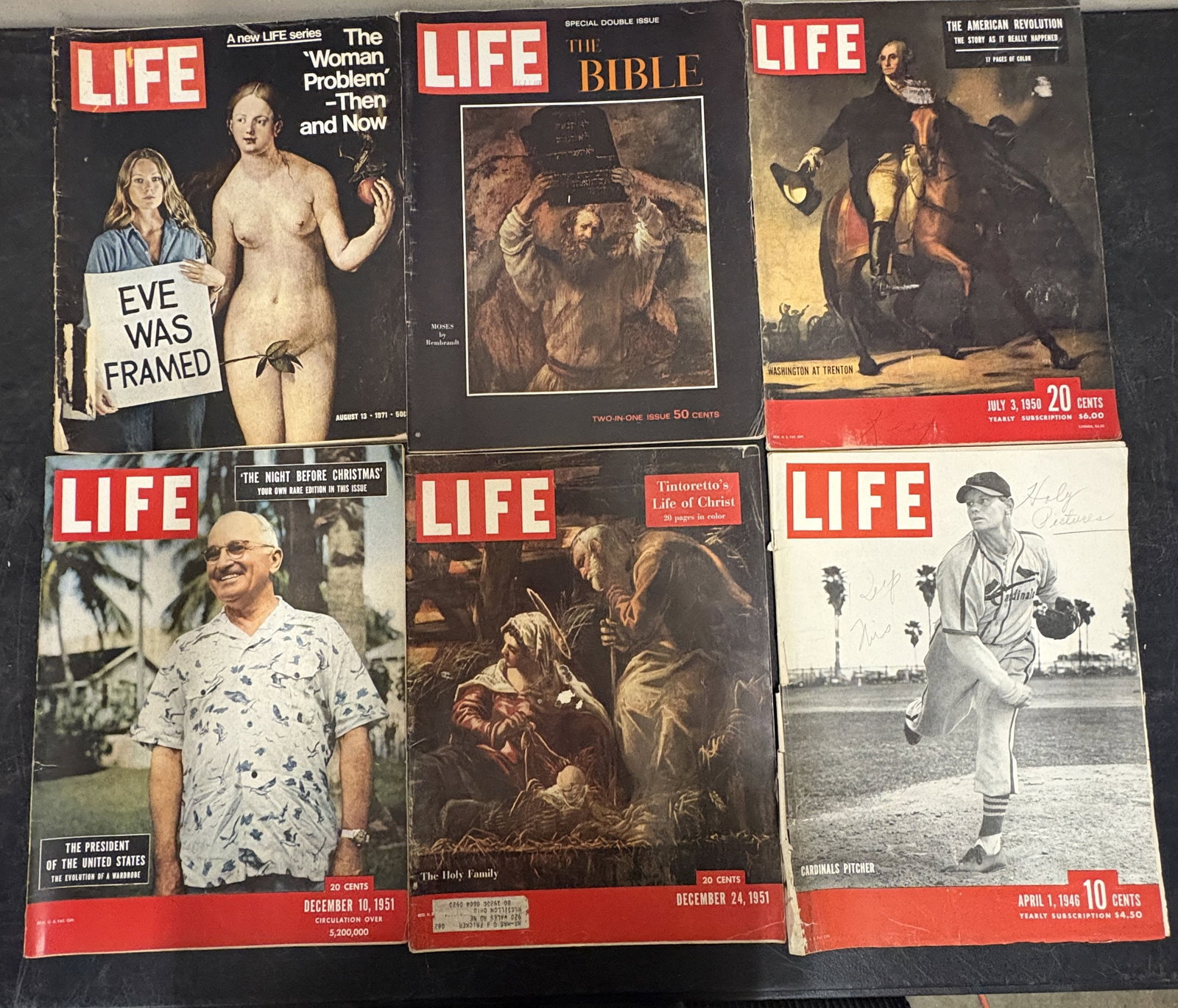 Collection of Vintage LIFE Magazines - 10"x13": Collection of Vintage LIFE Magazines - 10"x13"