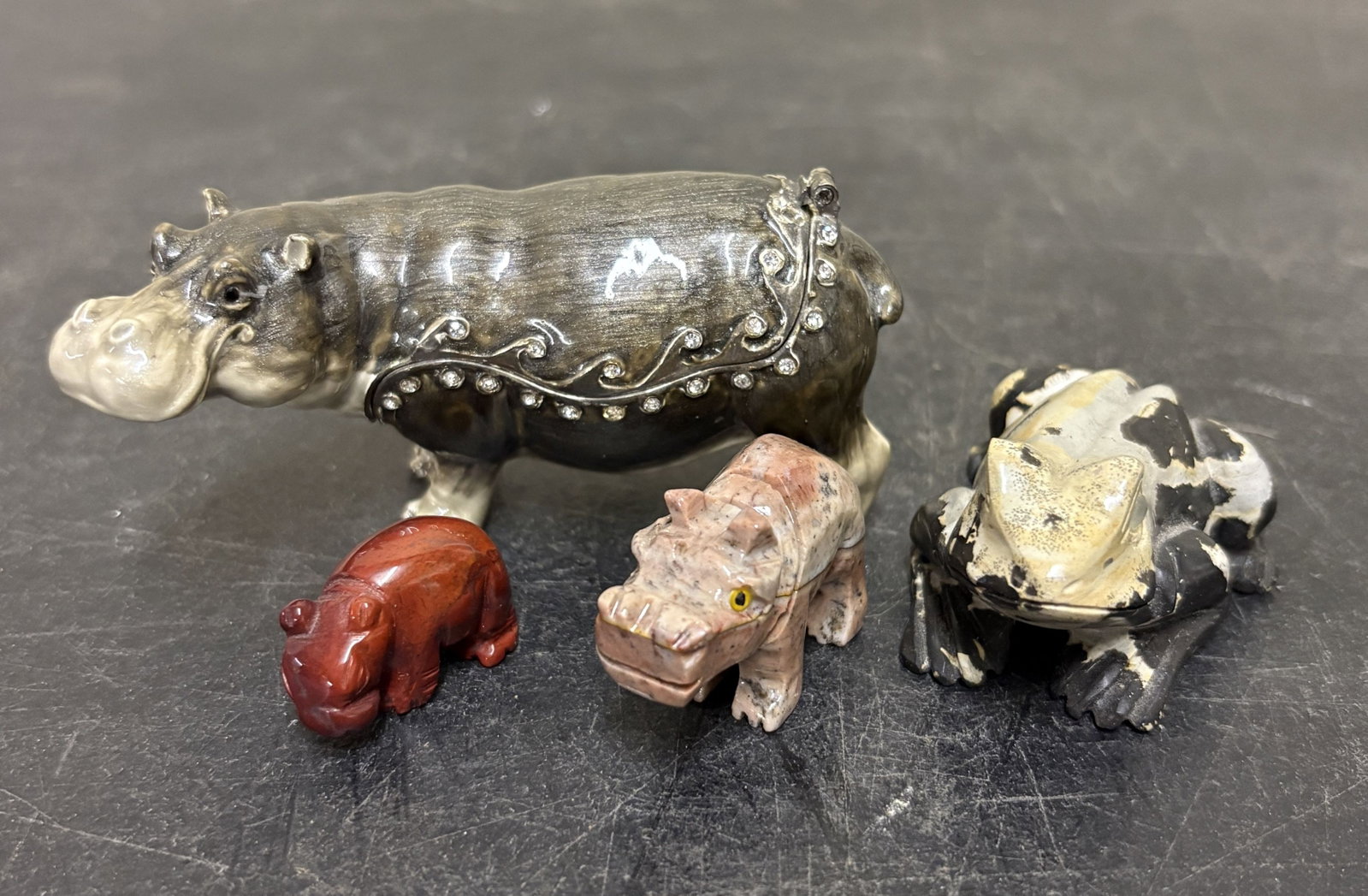 Collection of Mini Hippopotamus' Trinkets - 4": Collection of Mini Hippopotamus' Trinkets - 4"