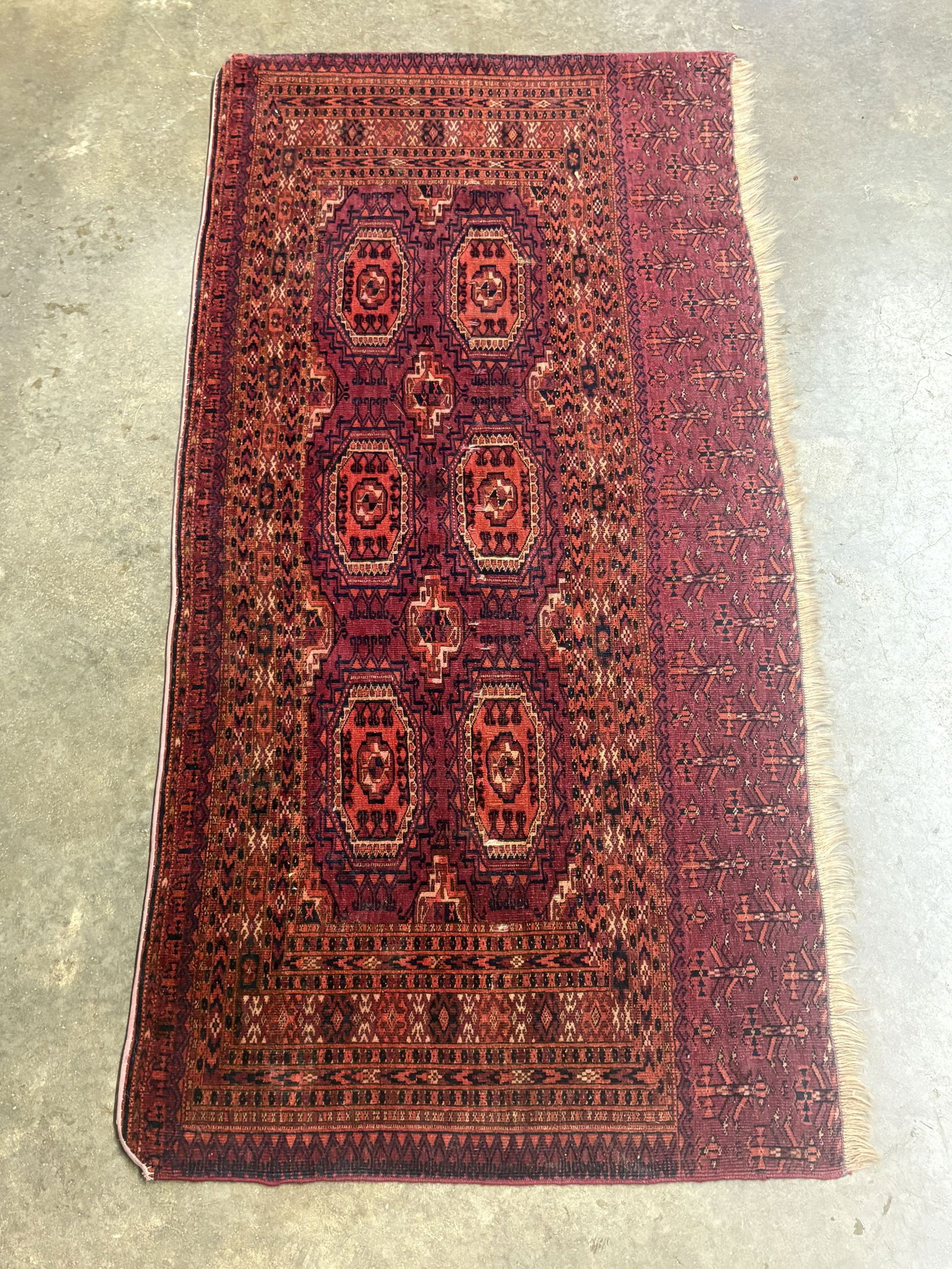 Handmade Vintage Iranian Wool Prayer Rug - 31"x61" (1 of 5)