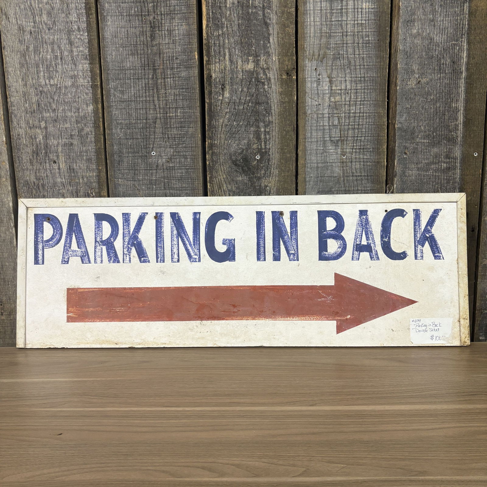 Parking In Back Painted Wooden Sign 36" (1 of 4)