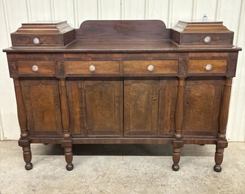 C. 1850 Federal Kentucky Sideboard Cherry - Mahogany With Reeded Columns - Lexington, KY. 22"X