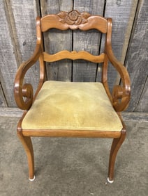 Vintage Wood Accent Chair - Regency Style 20"X36"