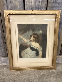 Vintage Framed Print Of "Master Hare" By Sir Joshua Reynolds 18"X23"