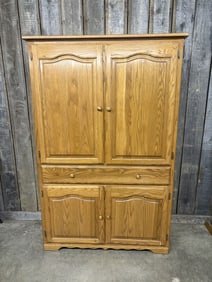 Solid Oak Storage Armoire Cabinet 18"X48"X73"