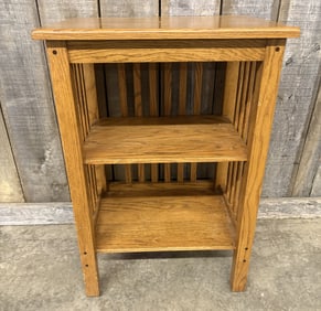 Mission Style Oak End Table - Small Bookcase 17"X22"X33"