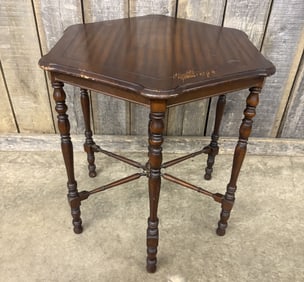 Antique Jacobean Style Walnut Octagonal Table With Some Wear 29"X28"