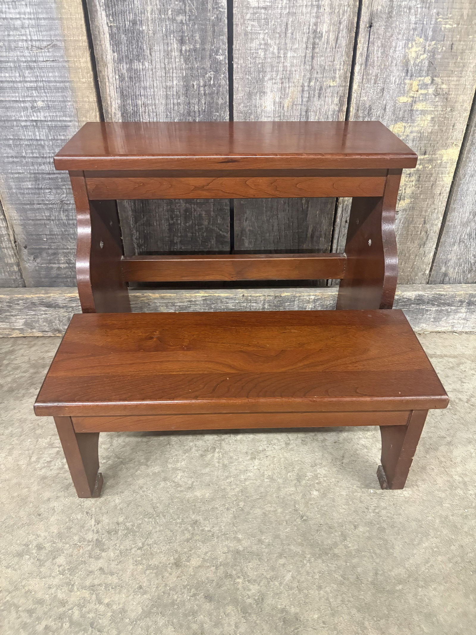 Wooden Cherry Finish Two Step - Bed Step 15"X18"X17": Wooden Cherry Finish Two Step - Bed Step 15"X18"X17"