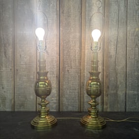 Pair Of Vintage Hollywood Regency Lamps 6"X31"