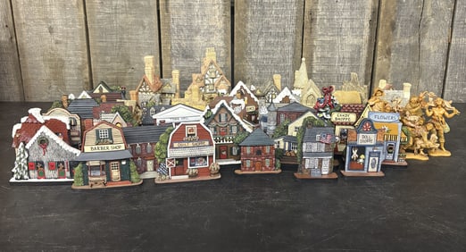 Large Collection Of Italian Fontanini, Brandywine Woodcrafts And David Winter Village Decoration 7"