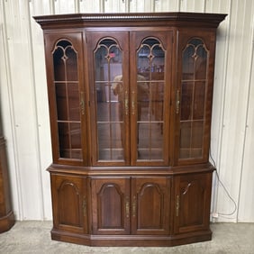2pc. Cherry Finish China Cabinet - As Found 12"X60"X79"