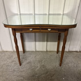 Vintage Console Table With Mirrored Top 18"X36"X30"