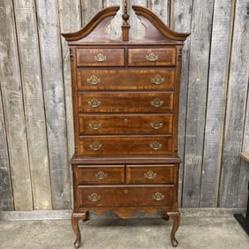 Vintage Philadelphia Style Highboy Chest Of Drawers - Warm Cherry Or Mahogany Finish 18"X36"X79"