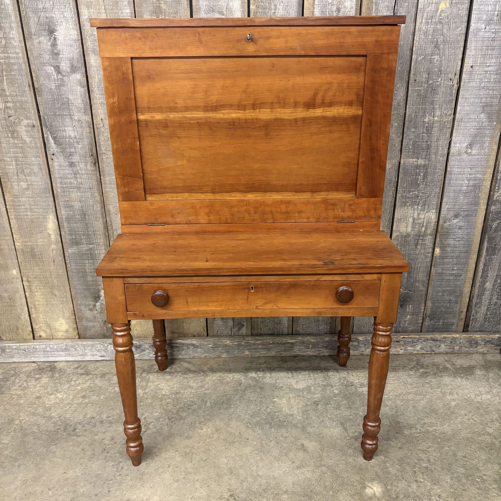 Southern American Antique Drop Front Plantation Desk, Cherry Or Walnut, 19th Century; Measuring: Southern American Antique Drop Front Plantation Desk, Cherry Or Walnut, 19th Century; Measuring 25"X36"X56"