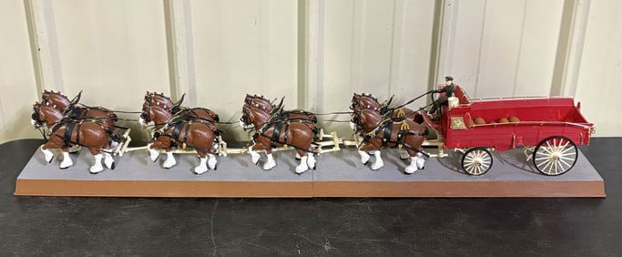 Vintage Budweiser Clydesdale 8-Horse Hitch Model 5"X36"