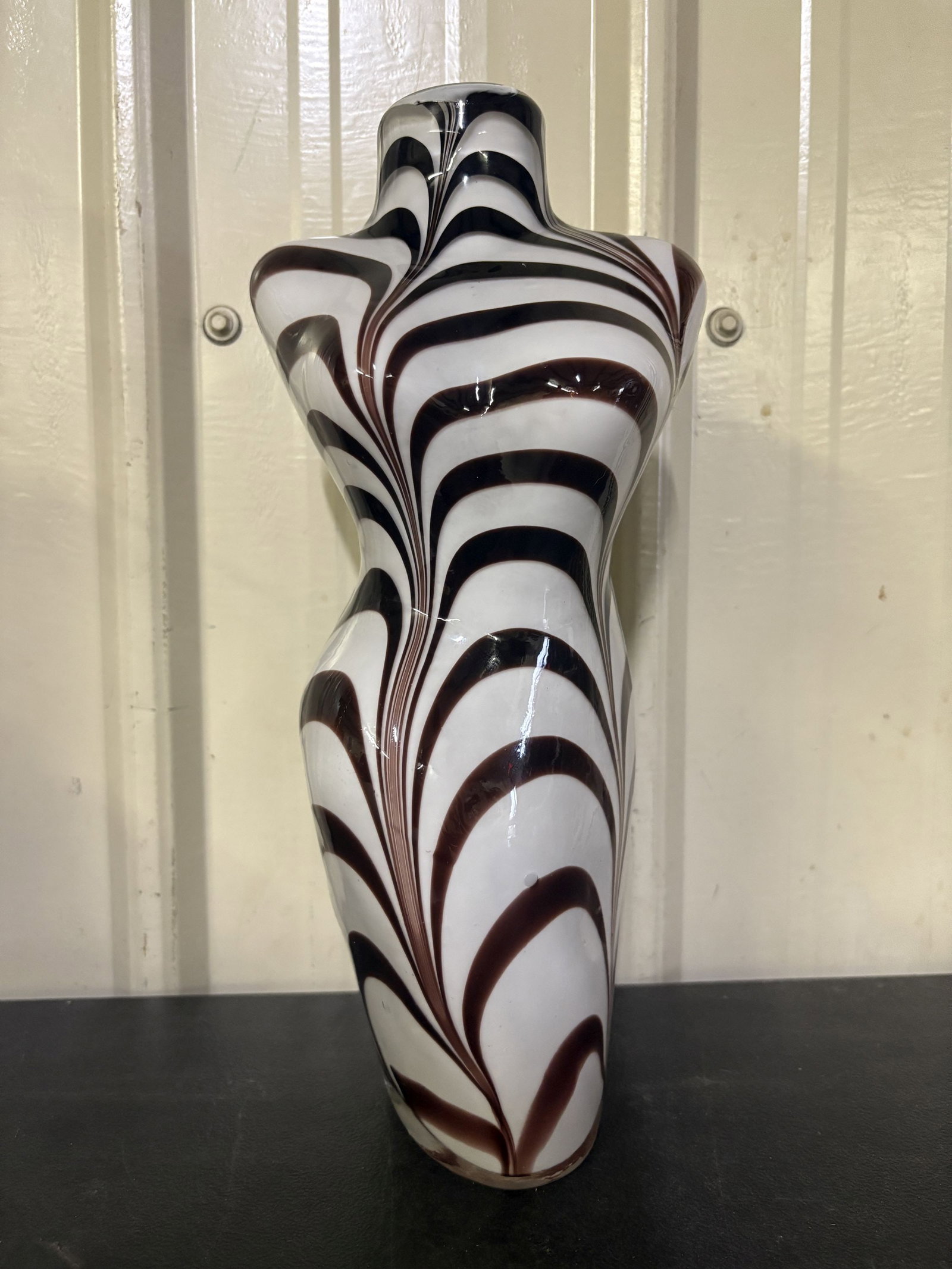 Vintage Murano Style Art Glass Female Torso Vase 5"X14": Vintage Murano Style Art Glass Female Torso Vase 5"X14"