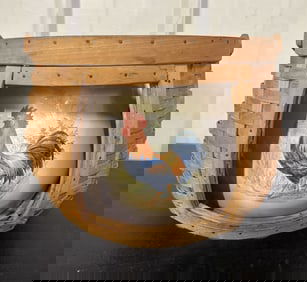 Rooster Bean Pot With Lid In Carrier Basket 11"X10"