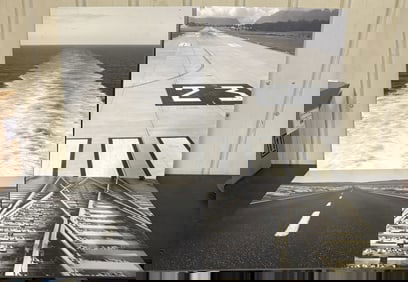 Four Pieces Of Wall Art Depicting Water Wakes, Airport Runway, Road And Train Tracks 24"X30"