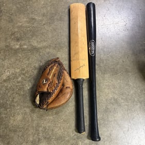 Louisville Slugger Bat, Cricket Bat And Louisville Glove 34"