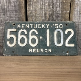 1950 Kentucky License Plate From Nelson County 12"