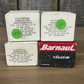 80 Rounds 7.62X39 (4 Boxes) 3"