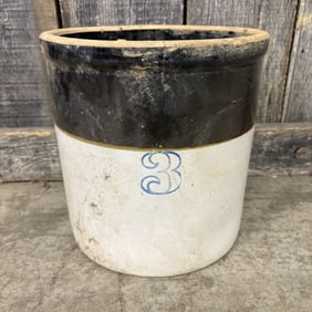 #3 Stoneware Pottery Crock - As Found 10"X11"