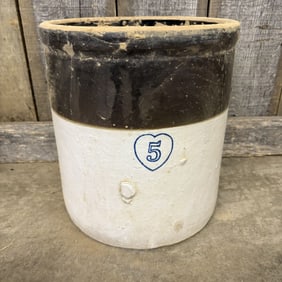 #5 Stoneware Pottery Crock 12"X13"