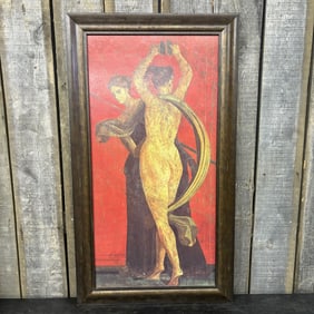 Reproduction Of A Detail Of Famous Dionsyian Frieze, Fresco Cycle From The Villa Dei Misteri 25"X44"