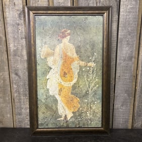 Framed Art Reproduction Of The Roman Fresco "Primavera" 25"X44"