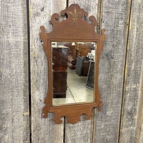 Antique Chippendale Style Mahogany Wall Mirror 15"X26"