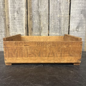 Vintage Wooden "Muscats" Crate Or Box 15"X17"