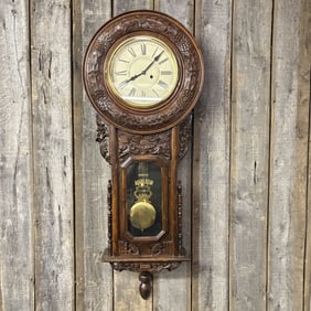 Large Carved Regulator Wall Clock 22"X55"