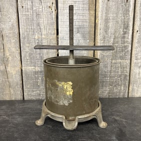 Juicy Fruit" Cider Press - Lard Press; Cast Iron/Metal; 12"X17