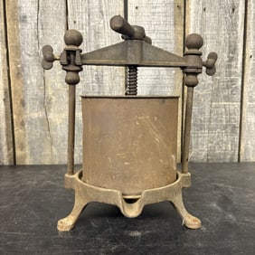 Antique Cast Iron Fruit And Lard Press 13"X15"