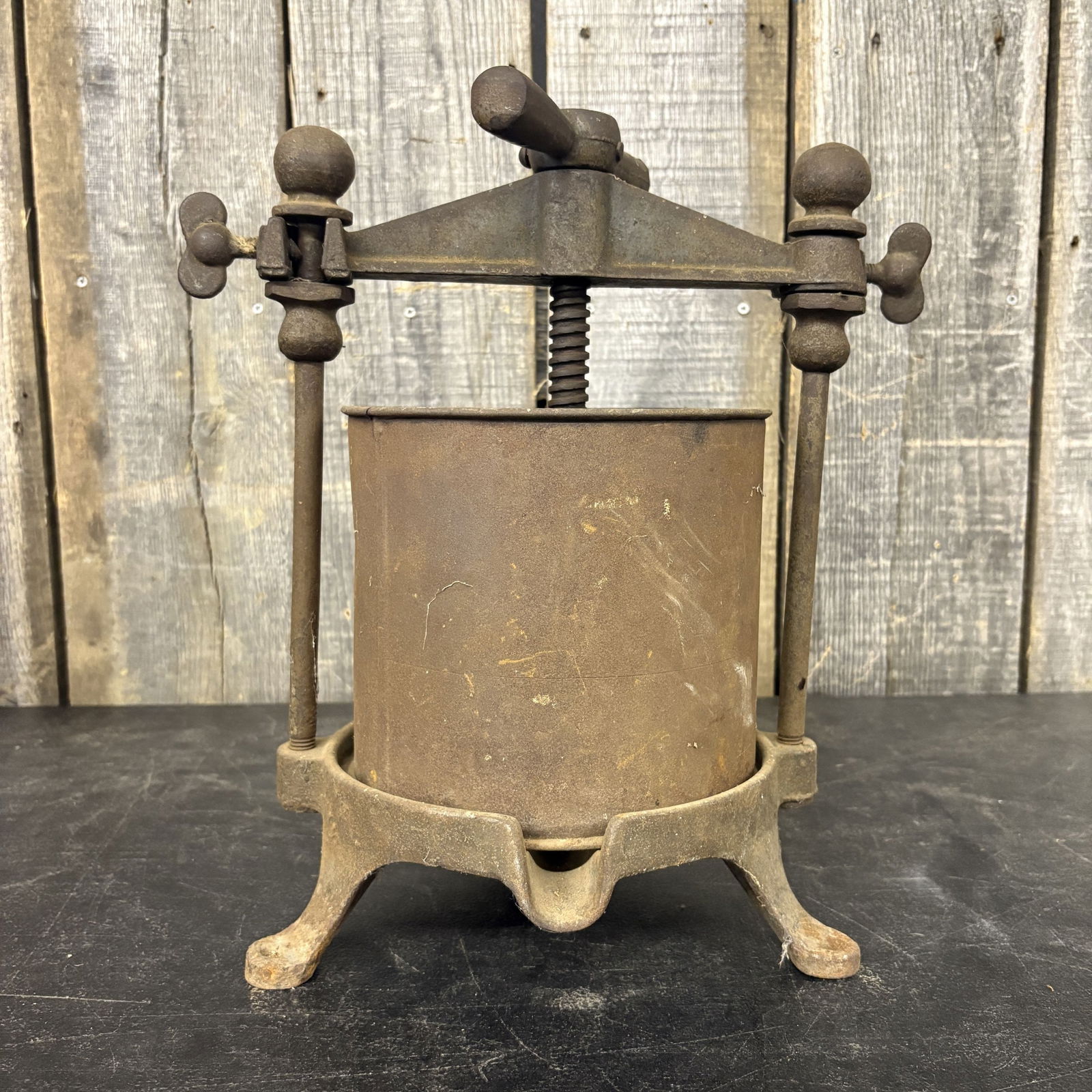 Antique Cast Iron Fruit And Lard Press 13"X15": Antique Cast Iron Fruit And Lard Press 13"X15"