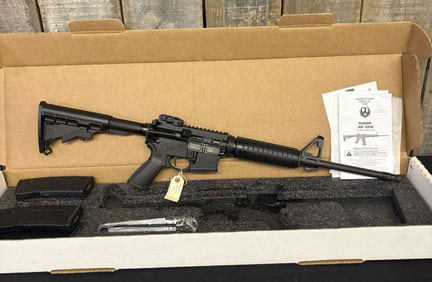 Ruger AR-556 5.56 Rifle; New With Box. Serial:854-01260 With 3 Magazines 10"X45"