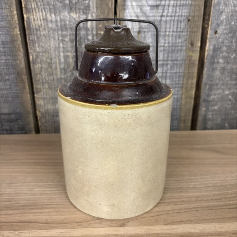 Two Tone "The Weir" Stoneware Canning Jar 5"X9" (1 of 5)