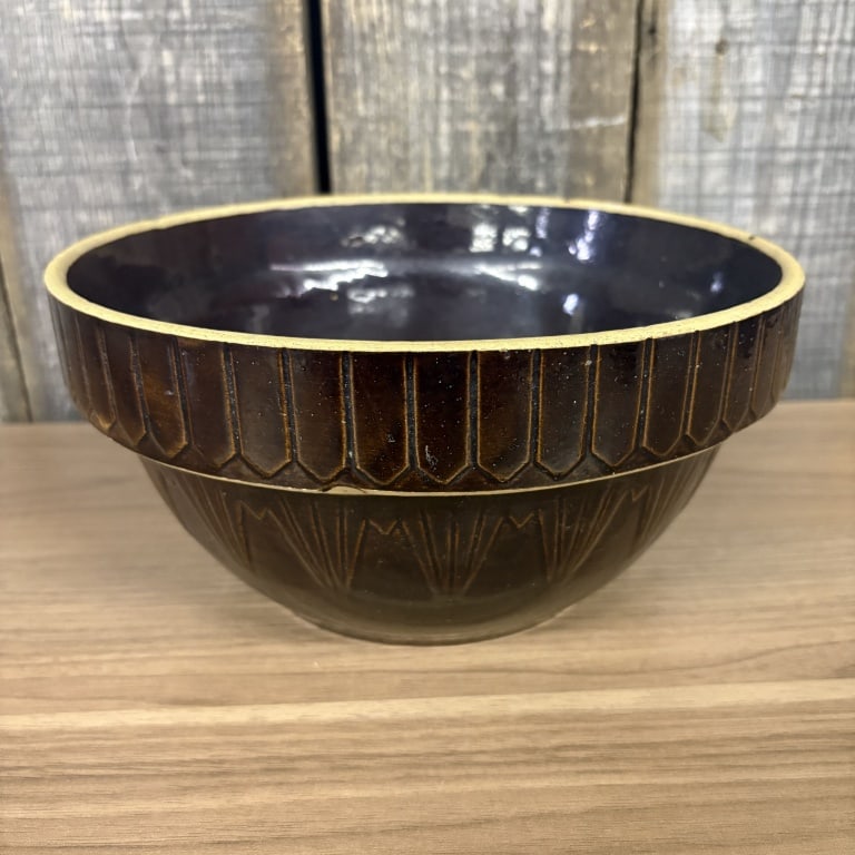 Decorated Stoneware Pottery Mixing Bowl - McCoy 10" (1 of 4)