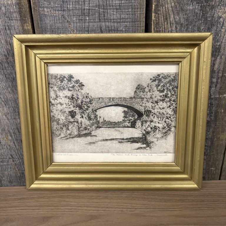 The Melan Arch Bridge In Eden Park - Cincinnati. By Caroline Williams. In Golden Wooden Frame (1 of 6)
