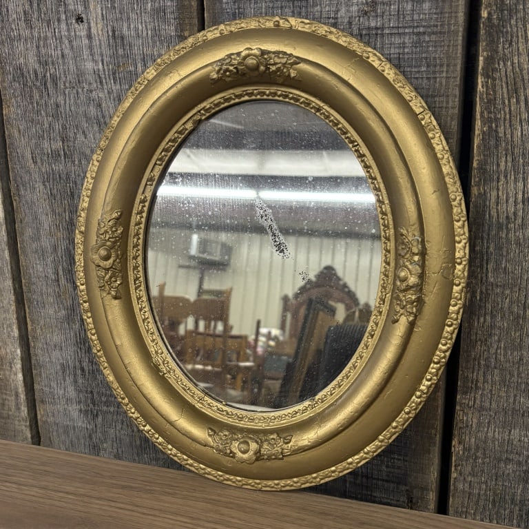 Antique Ornate Gilt Oval Mirror 12"X15" (1 of 4)