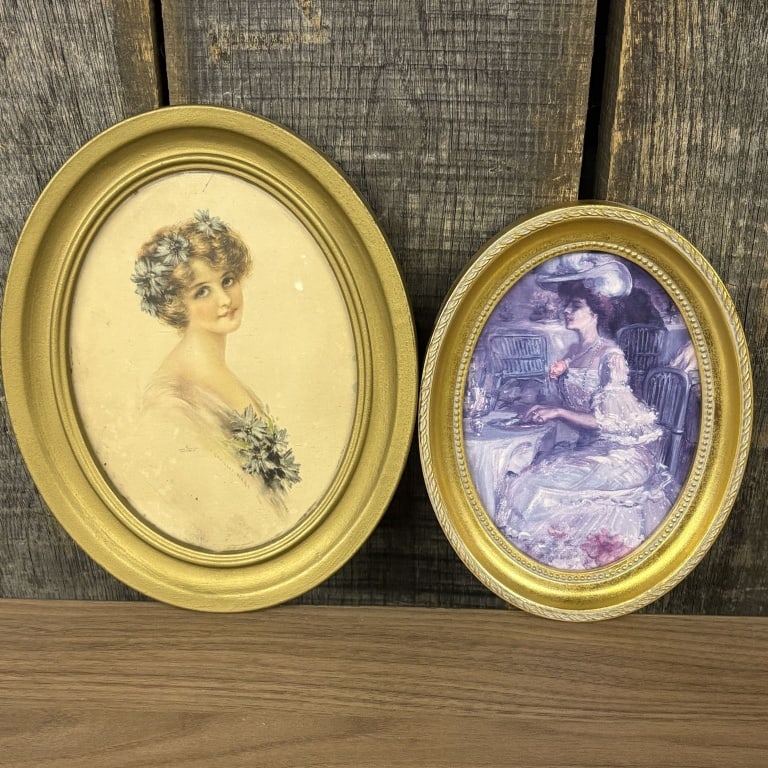 Pair Of Vintage Gold Framed Portraits 8"X10" (1 of 4)