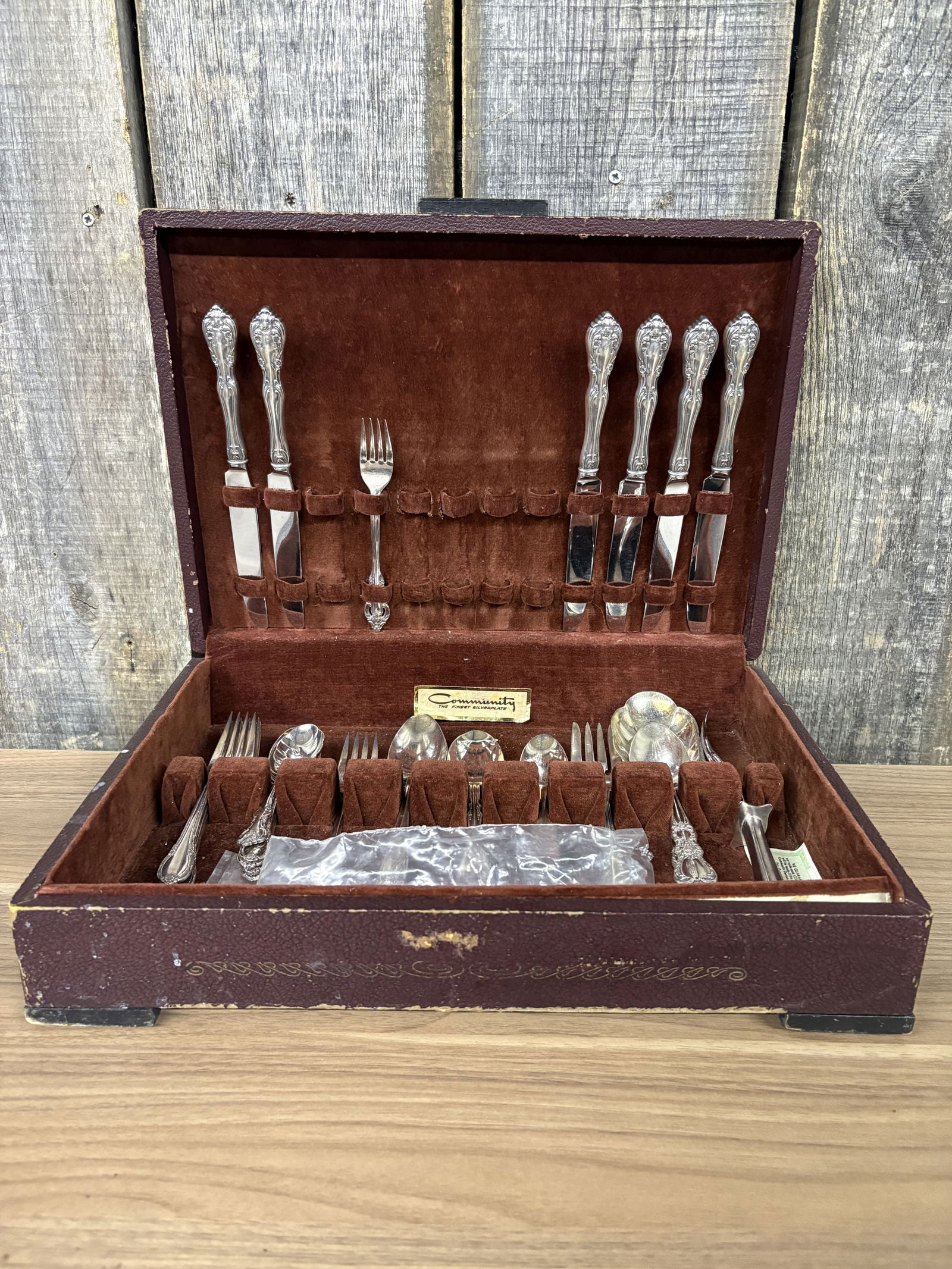 Collection Of Silver Plated And Stainless Flatware In Case 12"X16" (1 of 5)